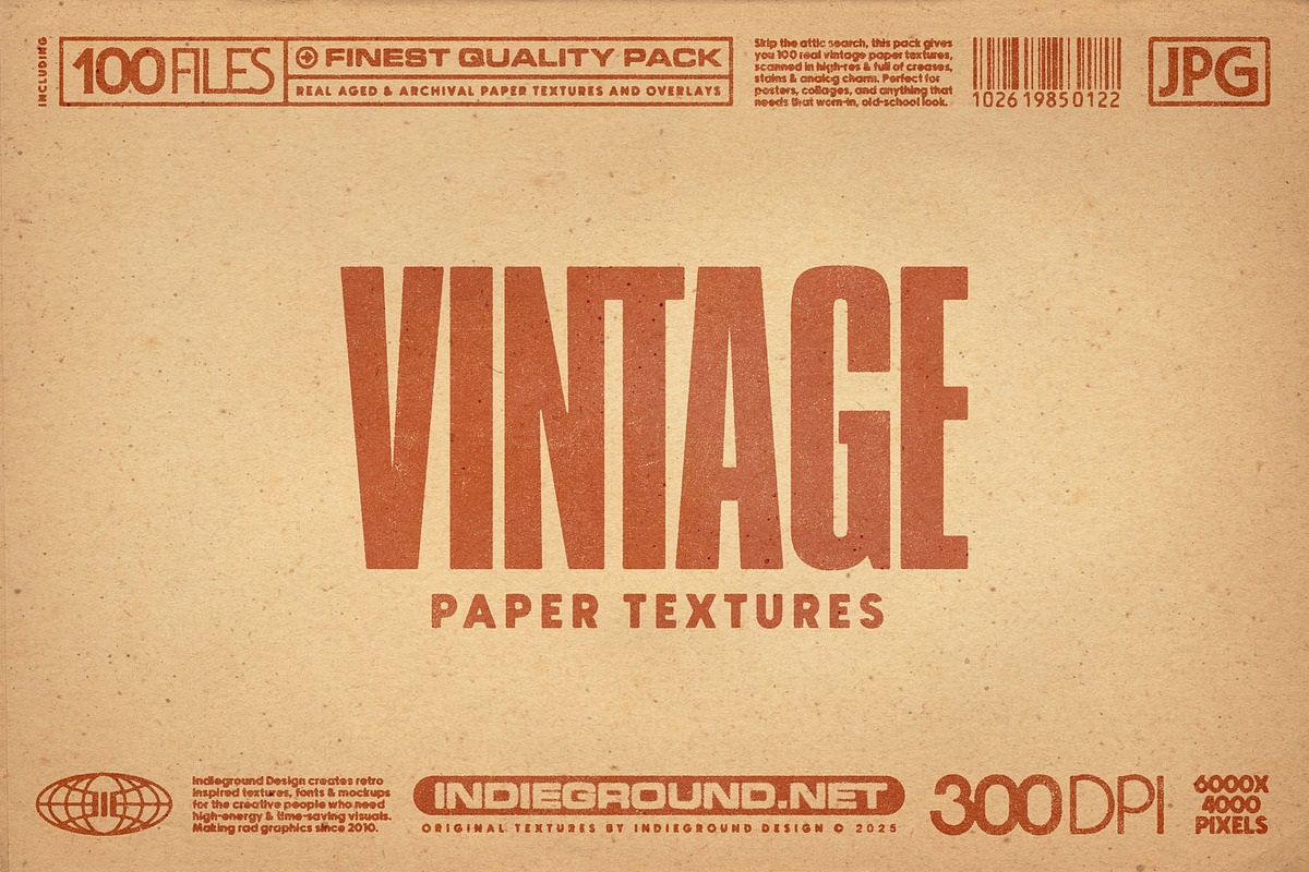 Vintage Paper Textures, a Texture Graphic by Indieground Design Inc. (Photo 1 of 7)