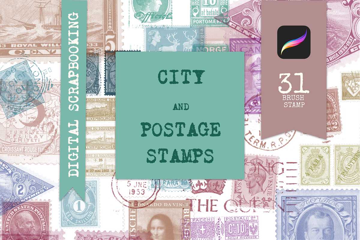 Postage stamps Procreate, a Brush Add-On by Graphics Resources (Photo 4 of 4)