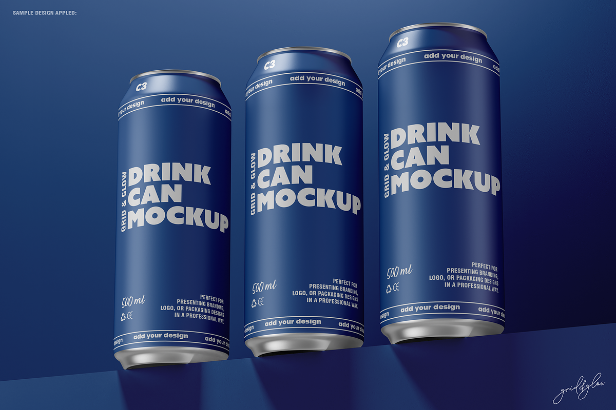 Drink Can Mockup - 500ml, a Packaging Mockup by Grid&Glow (Photo 2 of 8)