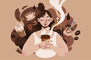 COFFEE stickers + patterns, a Food Illustration by UnaAnya (Thumbnail 7 of 7)