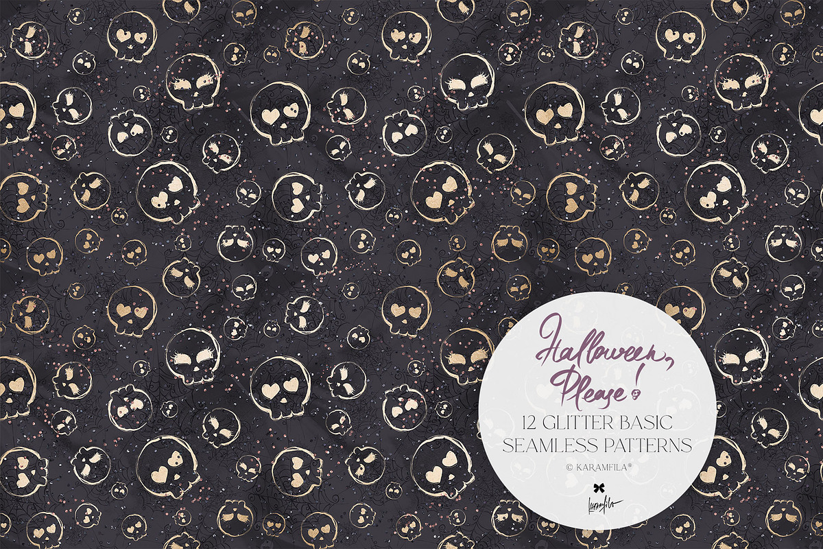 Kawaii Halloween Seamless Patterns, a Pattern Graphic by KaramfilaS (Photo 19 of 32)