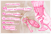 VALENTINE DAY WATERCOLOR CLIPART, a Decorative Illustration by AlexandraArt (Thumbnail 2 of 10)