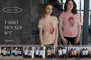 FEMALE T-SHIRT MOCKUP BUNDLE