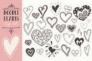 Doodle Hearts Clip Art, an Object Graphic by The Pen and Brush (Thumbnail 1 of 3)