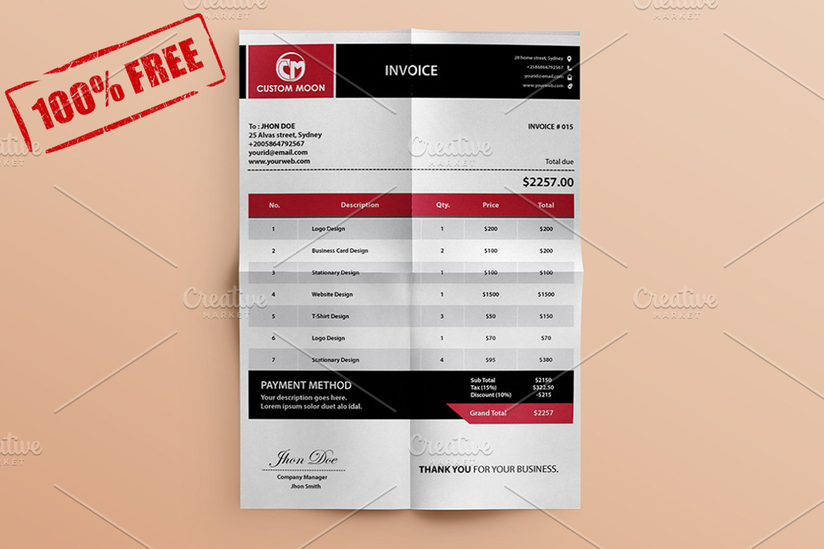Stationery + Free Flyer & Invoice, a Stationery Template by Pentaclay (Photo 4 of 5)