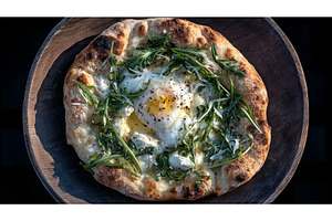 A pizza topped with microgreens is, a Food & Drink Photo by ZinetroN