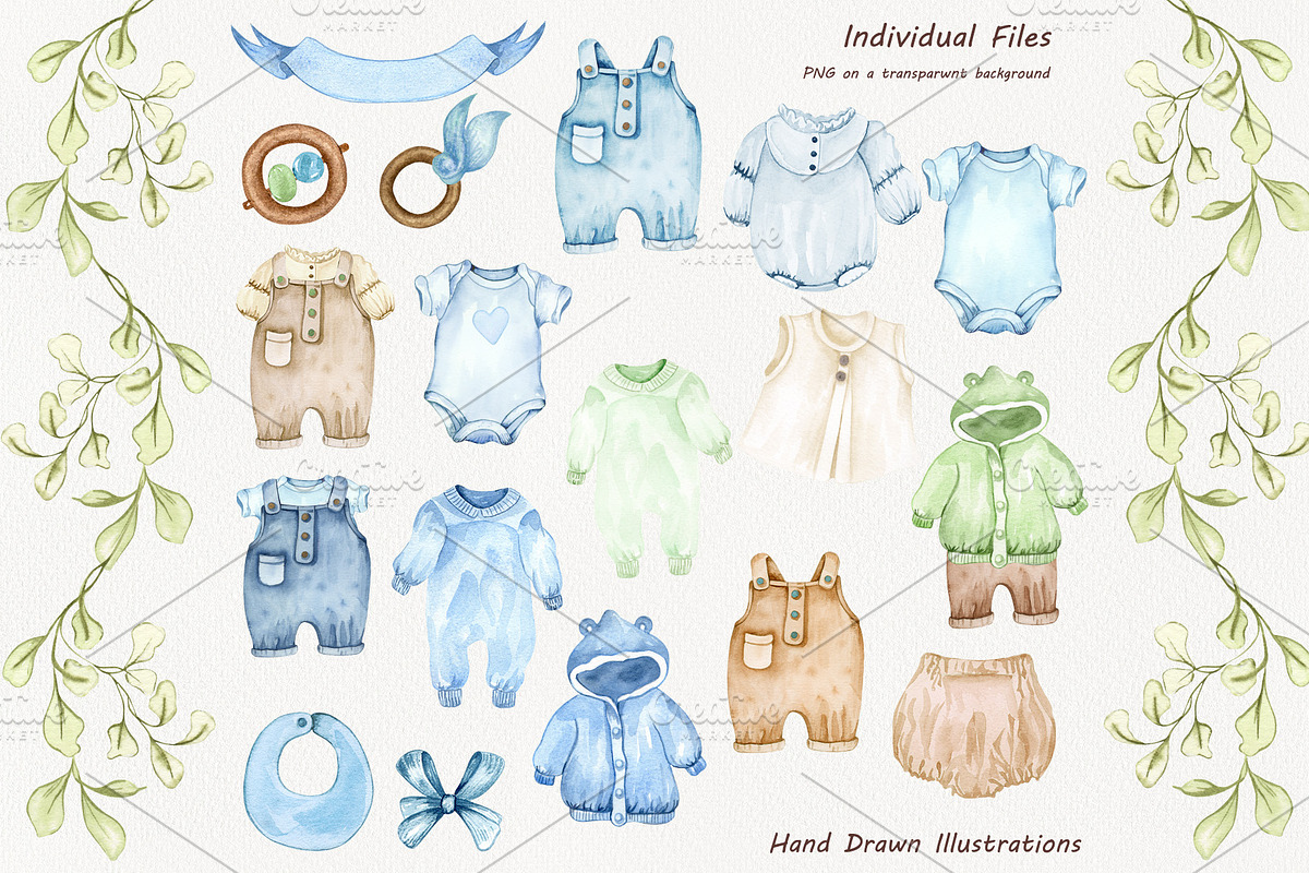 Baby Boy Watercolor Clipart, an Object Illustration by BarvArt (Photo 2 of 6)