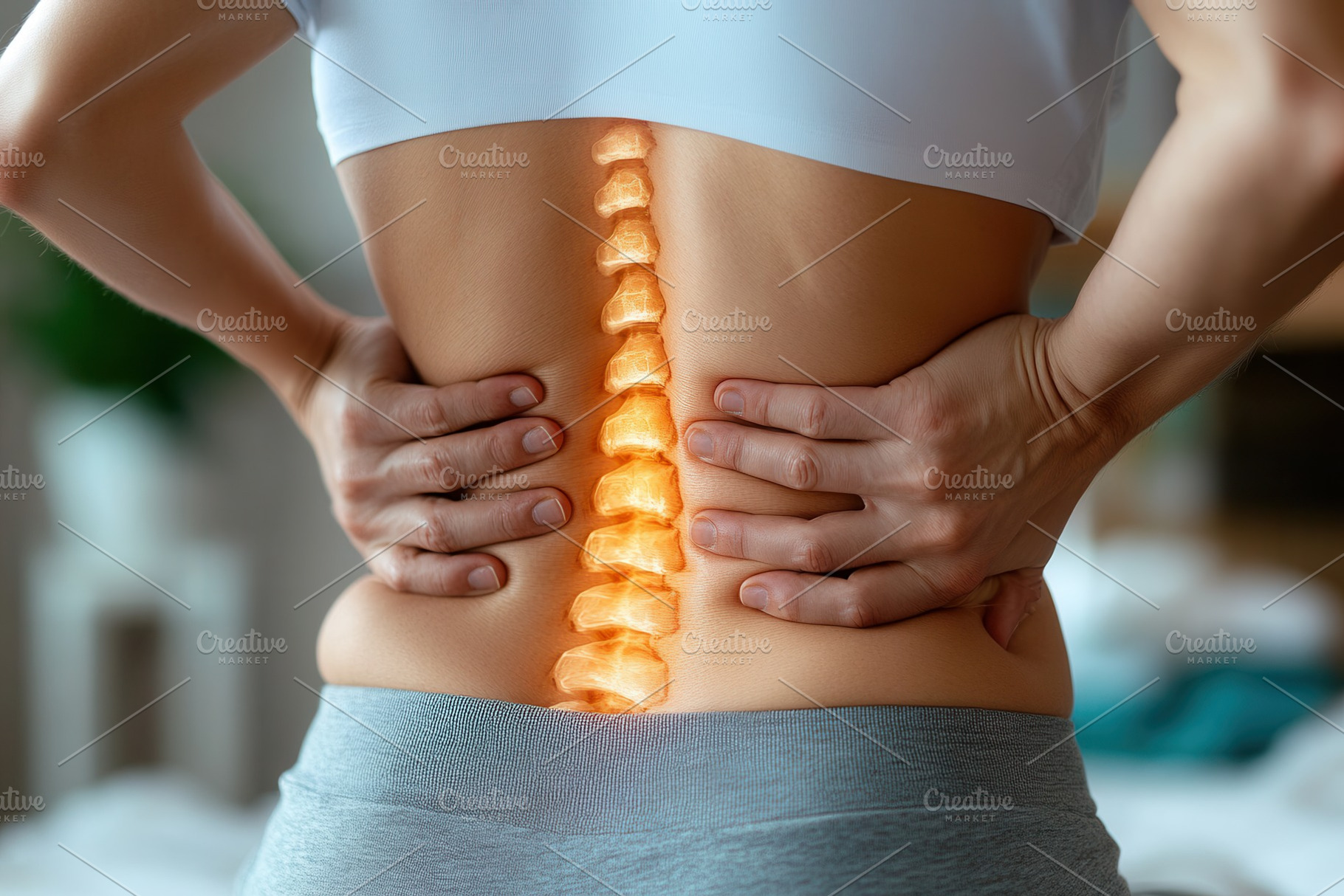 Back pain relief techniques for a he, a Photo by Tanuart