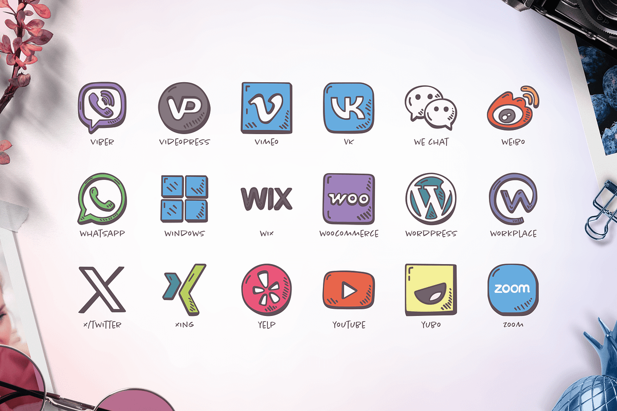 Hand-drawn Social Media Icons, a Solid Icon by Good Stuff No Nonsense (Photo 8 of 13)