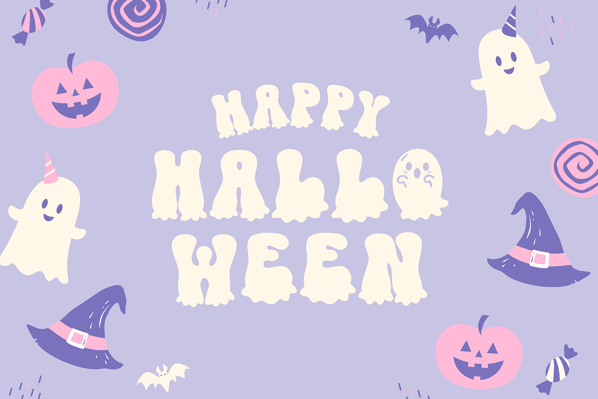 Ghost Creepy Cute Halloween Font, a Handwritten Font by Babymimiart (Photo 2 of 8)