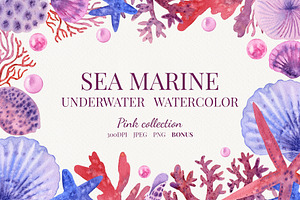 Sea Marine Underwater Watercolor