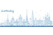 Outline Saint Petersburg Russia city, an Illustration by Booblgum (Thumbnail 1 of 3)