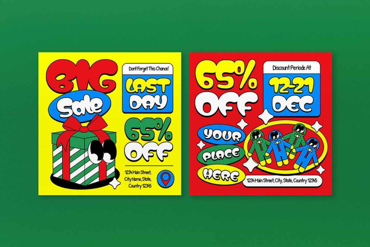 Red Yellow Christmas Sale Banner, an UI Kit Template by graphicook (Photo 5 of 5)