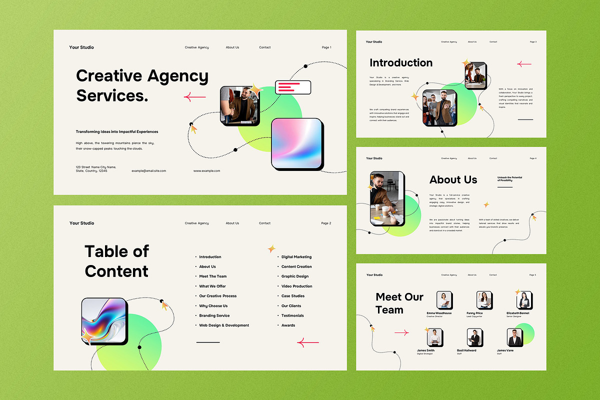 Green Agency Service Google Slide, a Presentation Template by Aiyari Graphic (Photo 2 of 5)