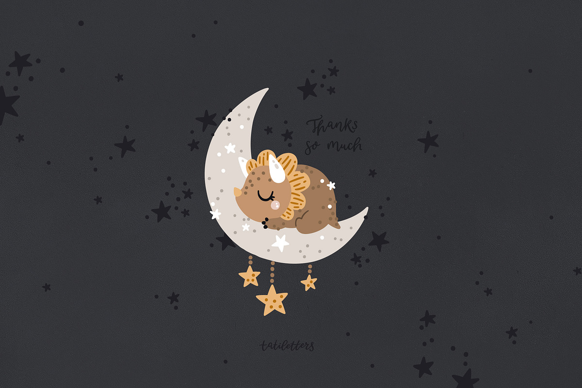 Baby dinosaur clipart & patterns, an Animal Illustration by tatiletters (Photo 10 of 10)
