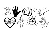 Hand Gesture Vector Clipart Set, an Illustration by designvectx (Thumbnail 2 of 3)