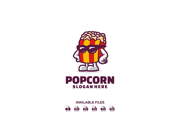 Popcorn Mascot Logo preview 2
