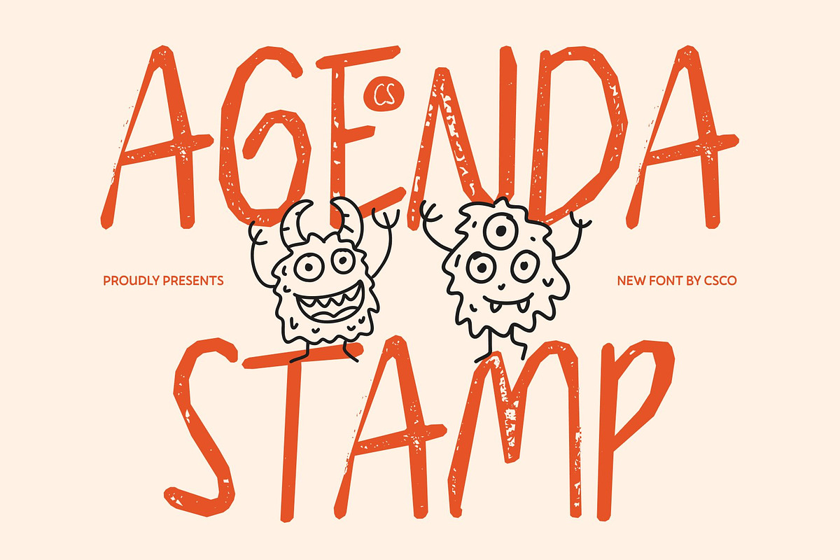 CS Agenda Stamp, a Sans Serif Font by Craft Supply Co. (Photo 1 of 8)