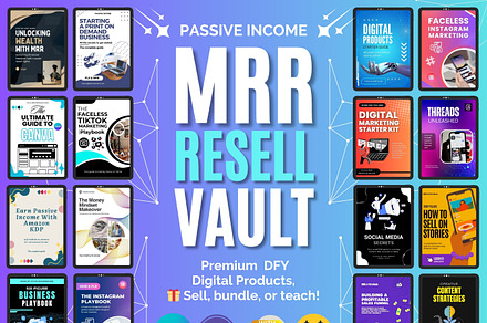 Passive Income MRR Resell Vault, a Marketing Template by Digital Content Mix