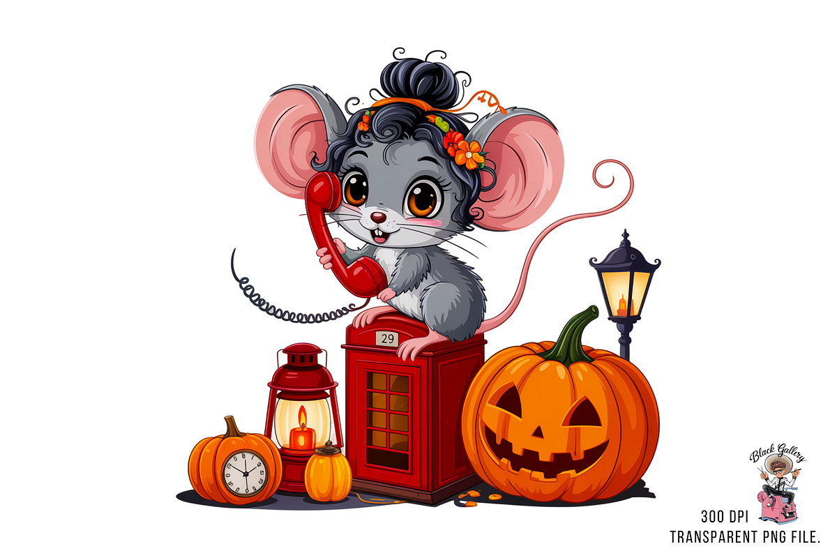 Fluffy Mouse PNG Clipart Bundle, a Graphic by Clipart Studio (Photo 6 of 11)