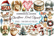 Vintage Noel Retro Christmas Clipart, an Illustration by designcity5 (Thumbnail 1 of 5)