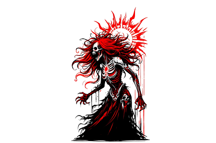 Gothic Red-Haired Warrior Tattoo