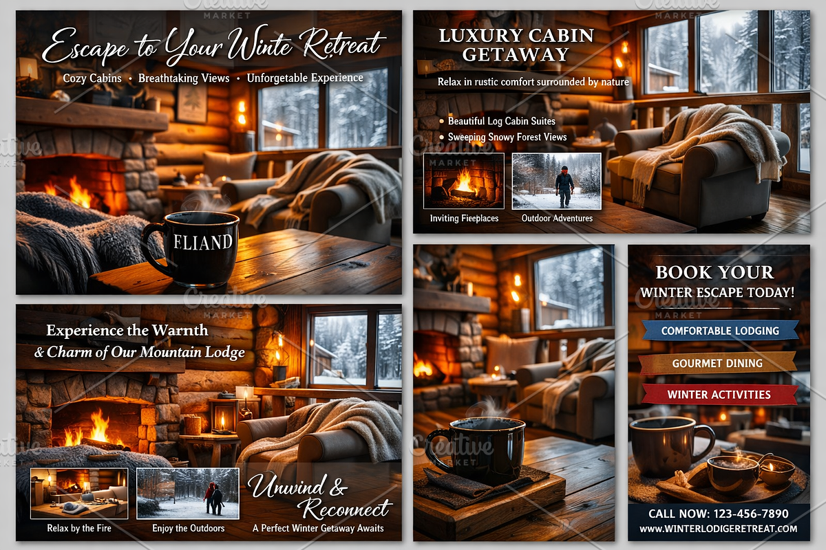Cozy Cabin Winter | Stock Photo, a Holiday Photo by Aura Canyon HQ (Photo 3 of 7)