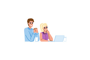 Business colleagues collaborating on, a Person Illustration by pikepicture