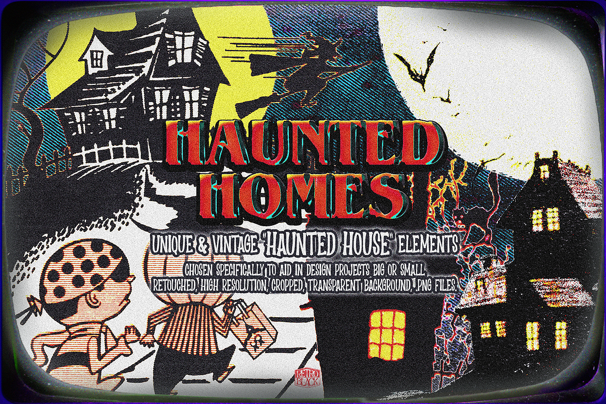 Retro Halloween Horror Collage Pack, an Object Graphic by Retro Black Studio (Photo 11 of 19)