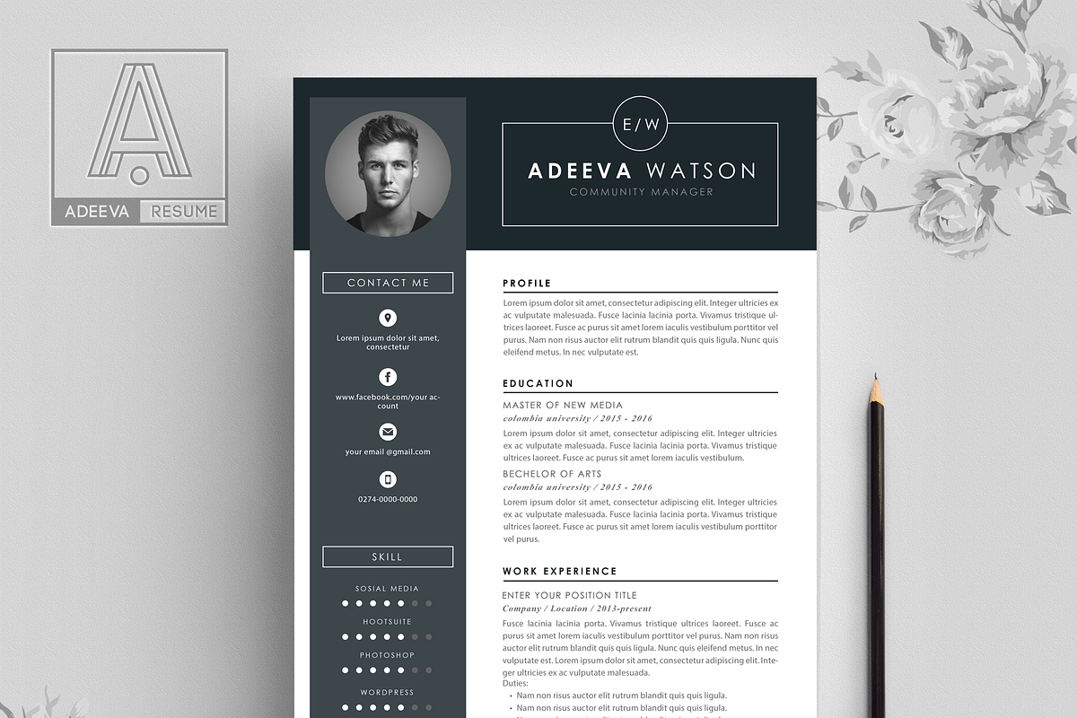 Professional Resume Template Watson, a Resume Template by AdeevaResume (Photo 2 of 4)