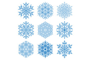 Set of Vector Snowflakes, a Texture Graphic by FineArtStudio