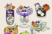 Cute Halloween Cocktail Clipart Set, an Illustration by Alina Sh (Thumbnail 2 of 8)