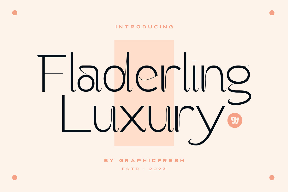 Fladerling - The Elegant Logo Font, a Sans Serif Font by Graphicfresh (Photo 1 of 10)