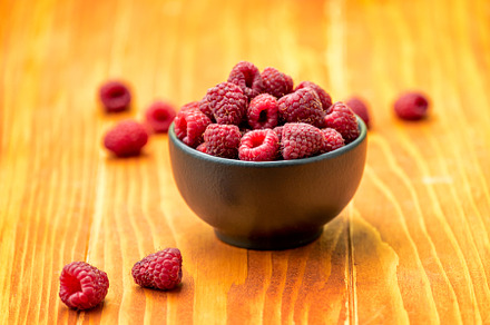 Ripe sweet raspberries