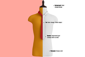 Dye Sublimation Necktie Mockup Tie