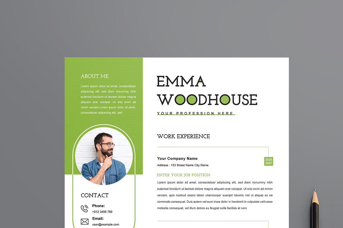 Resume Template Design Layout, a Resume Template by MightyDesign (Photo 2 of 8)