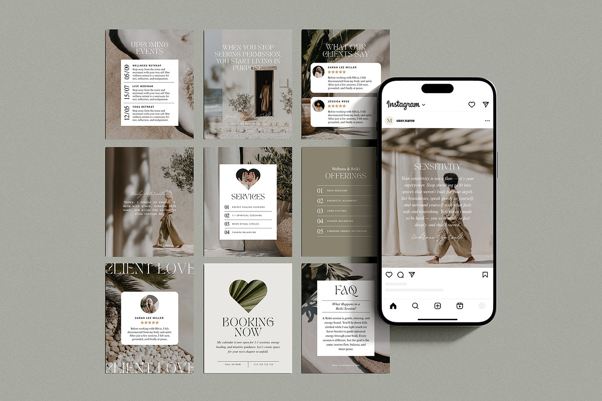 Holistic Wellness Instagram Pack, a Social Media Template by Studio Loire (Photo 8 of 10)