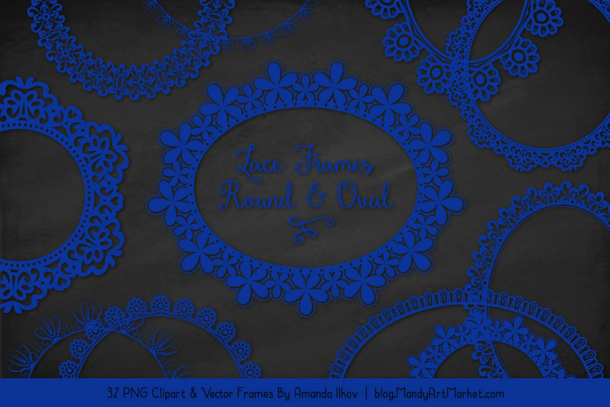 Royal Blue Round Lace Frames, an Illustration by Amanda Ilkov (Photo 2 of 5)