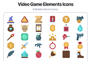 100 Video Game Elements Flat Icons, an Outline Icon by Juicy Icons (Thumbnail 5 of 6)