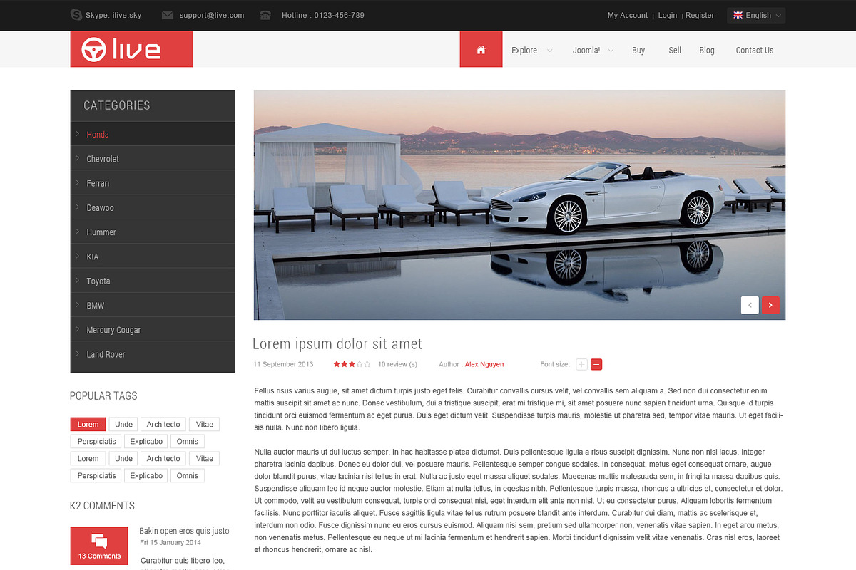SJ Live with AdsManager & K2, a Websites & App Template by YouTech (Photo 3 of 5)