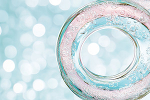 Bubbles sparkling in water with abst, a Photo by Dvoevnore photos