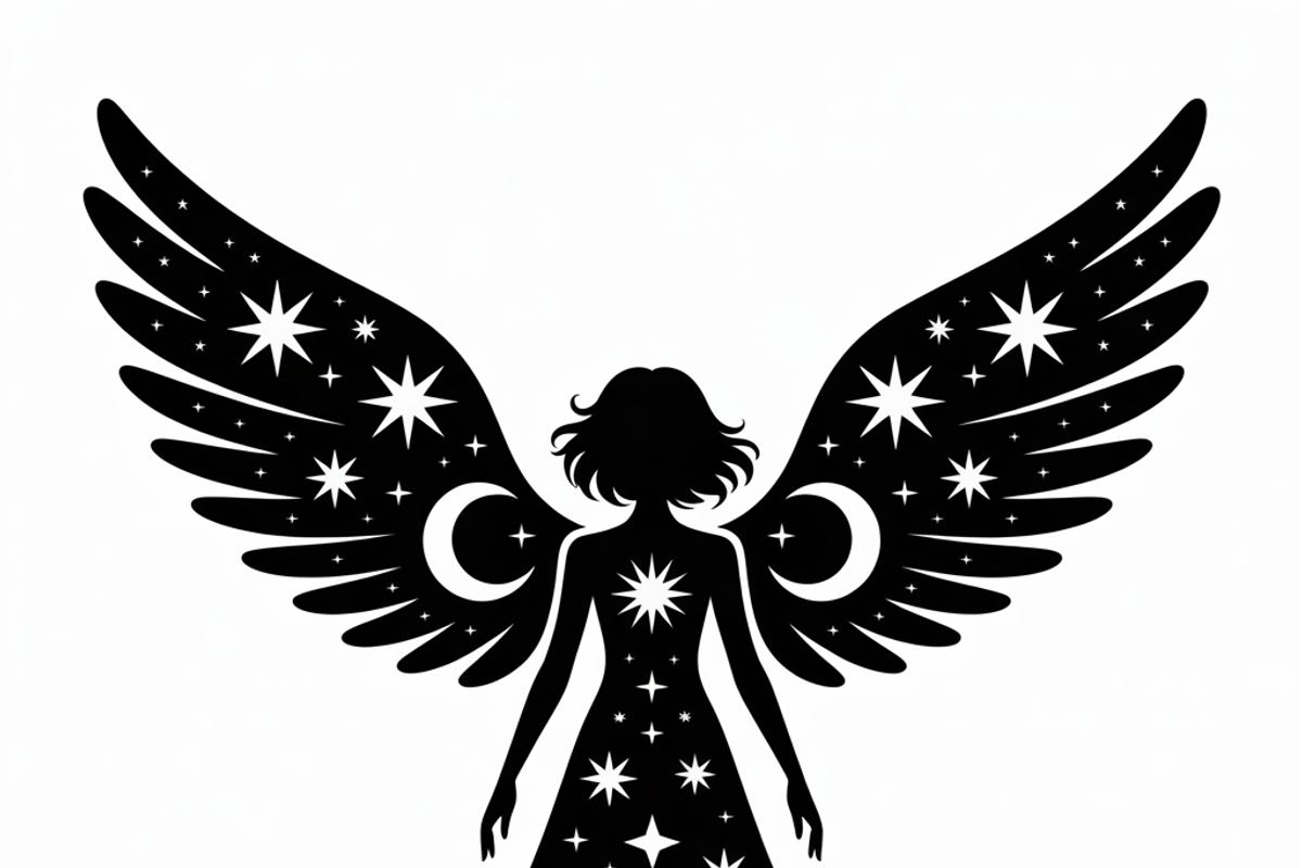 starry angel wings silhouette, an Illustration by Amazin_art (Photo 5 of 21)