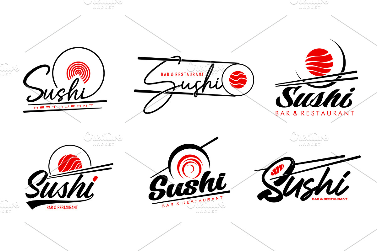 Japanese salmon tuna sushi, a Food Illustration by Vector Tradition
