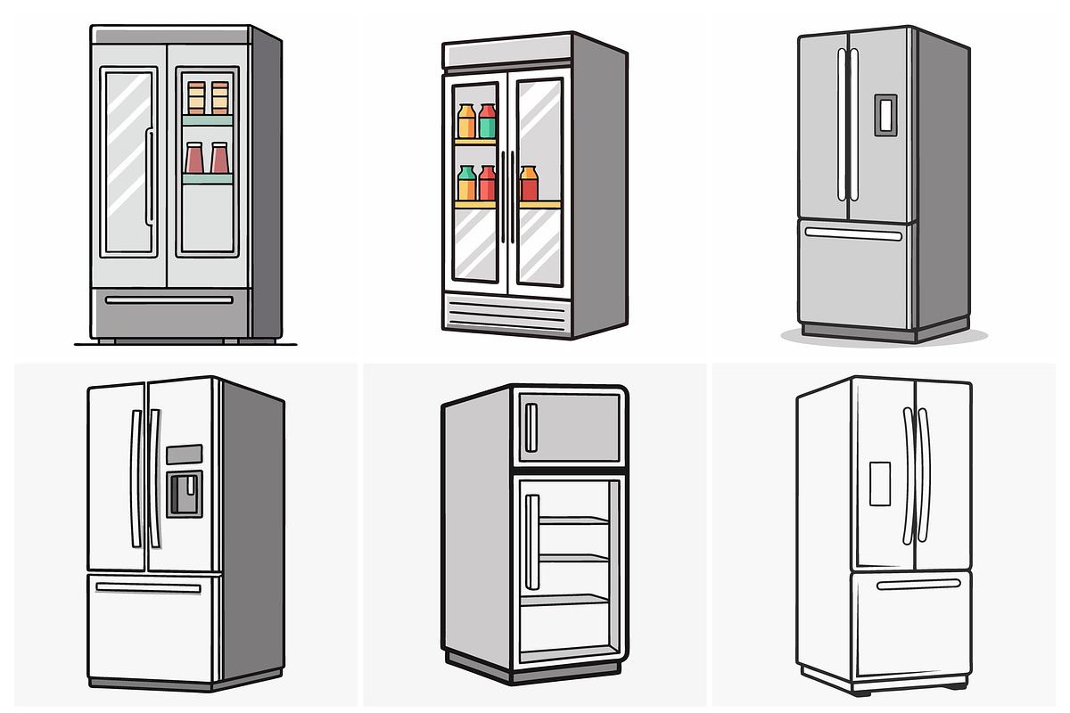 Various Refrigerators Displayed, an Object Graphic by Billah Hub