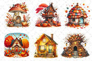 Whimsical Autumn House Clipart, an Illustration by Dream Creation (Thumbnail 2 of 5)