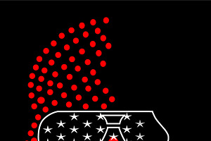 Patriotic Dot Art Skull, American, an Object Illustration by TeaGraphicDesign