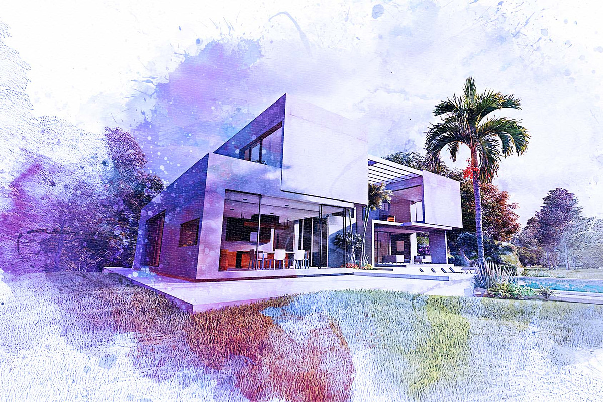 Architecture Watercolor Drawing, an Action Add-On by MRI STUDIO (Photo 9 of 11)