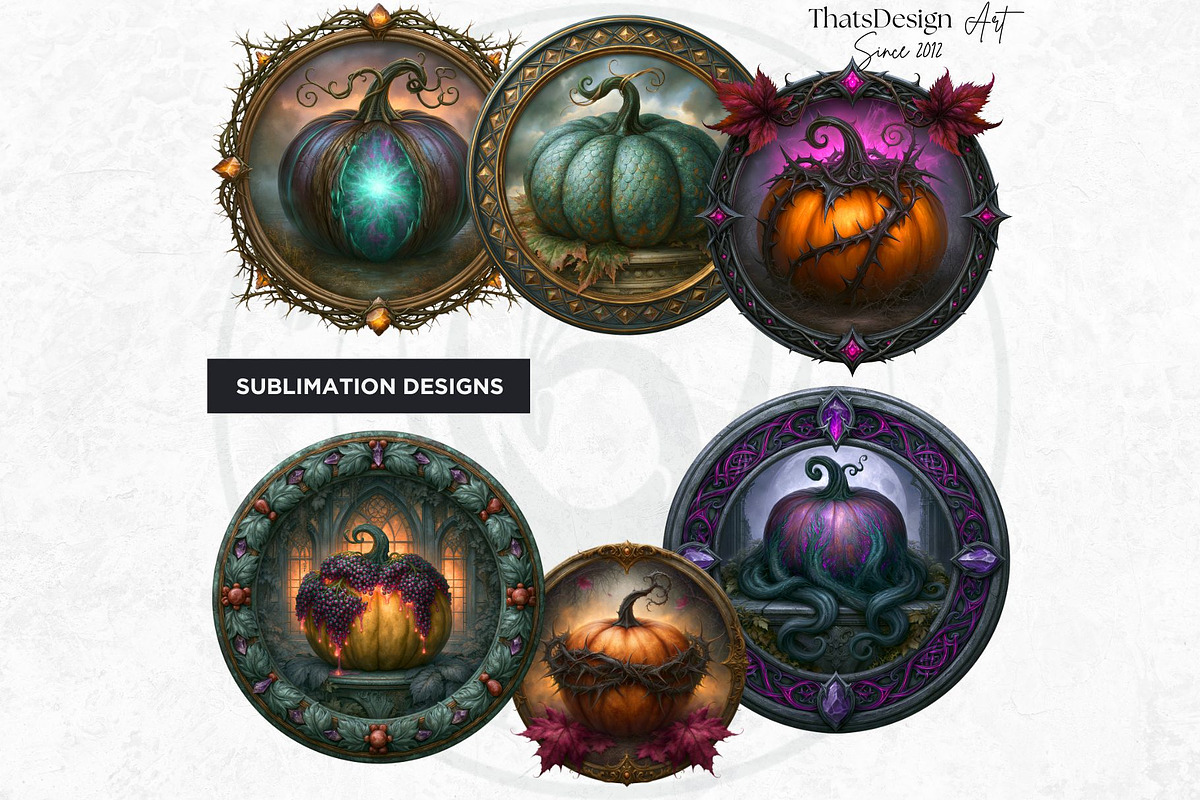 Fantasy Autumn Pumpkins, a Seasonal Illustration by ThatsDesignArt (Photo 8 of 14)