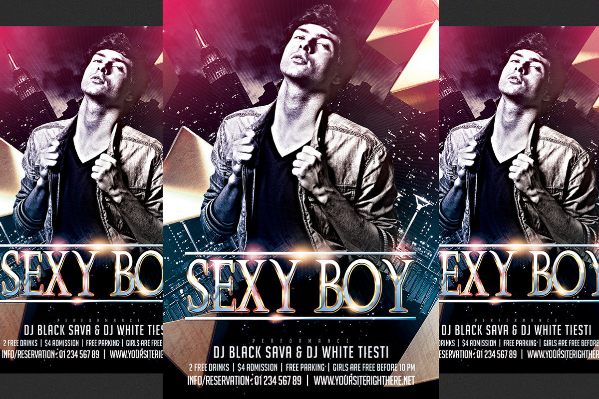 Sexy Boy Party Flyer, a Flyer Template by DSGraphicDesign (Photo 2 of 2)