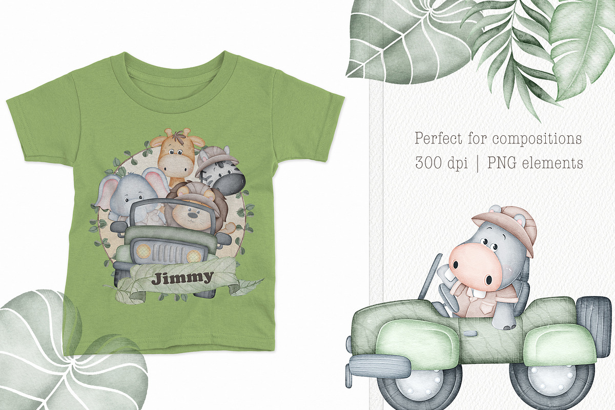Watercolor Safari clipart & patterns, an Animal Illustration by Tita Creative Studio (Photo 3 of 5)